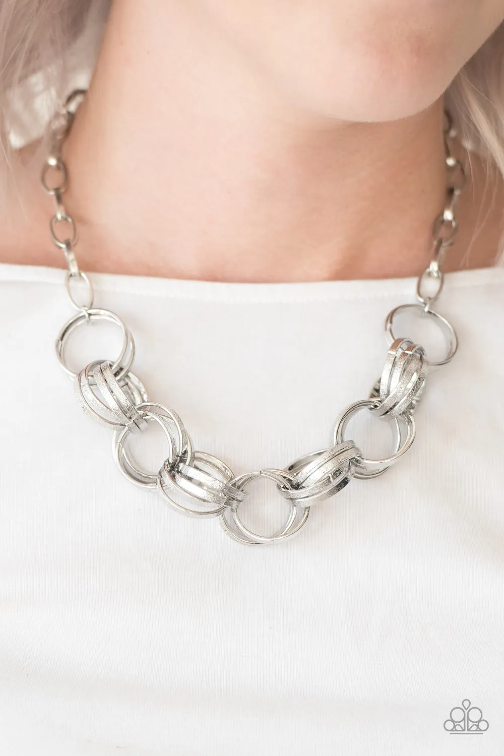 Paparazzi Accessories  - Statement Made #N240 Box 3 - Silver Necklace