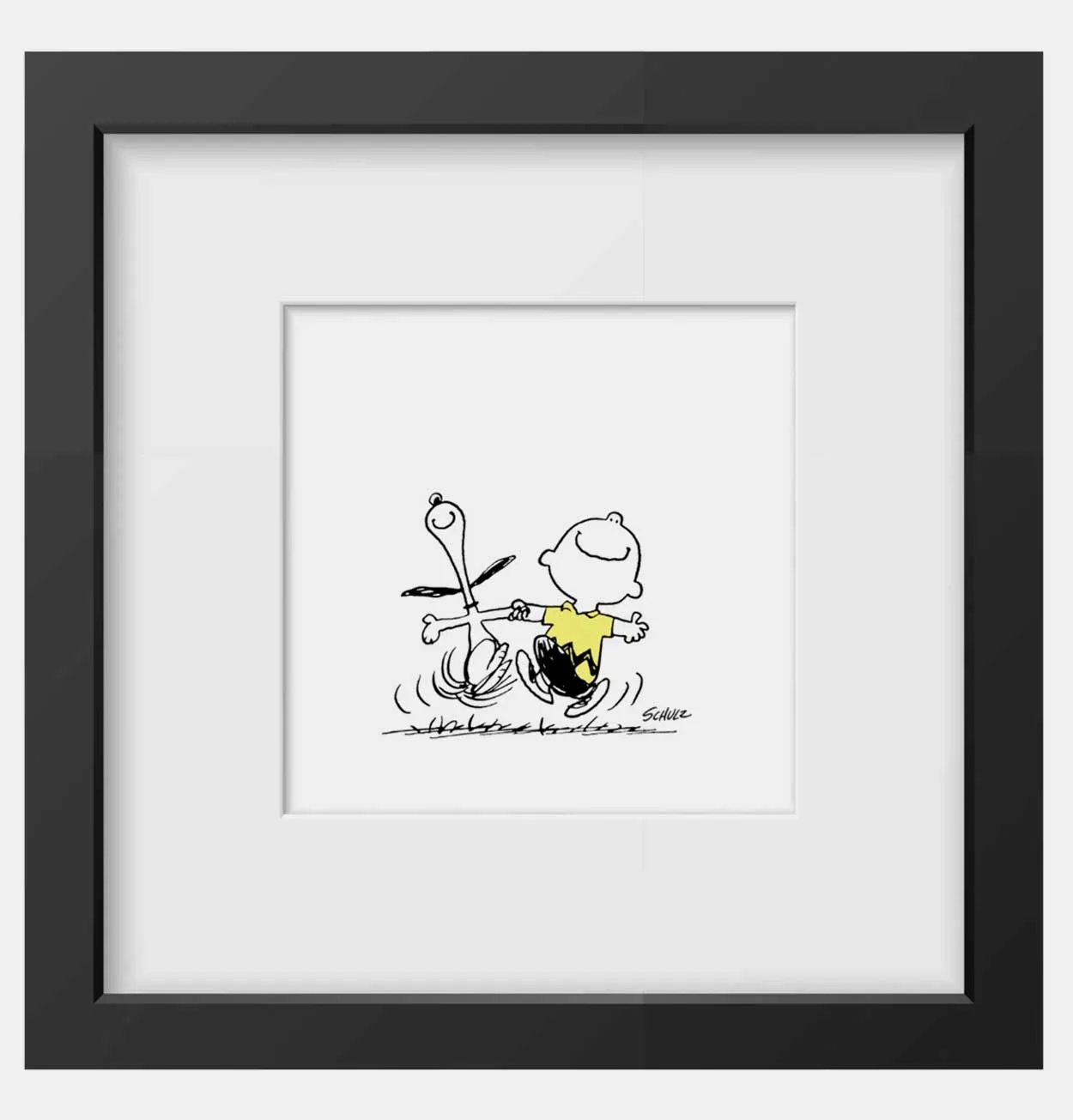 Peanuts Snoopy Charlie Dance Framed Handmade Print