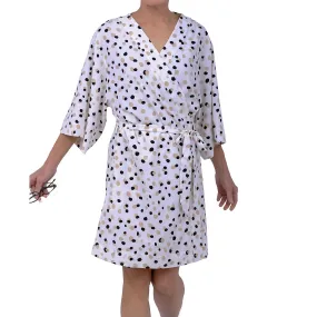 Short Dot Pattern Kimono Robe | Mystique Intimates