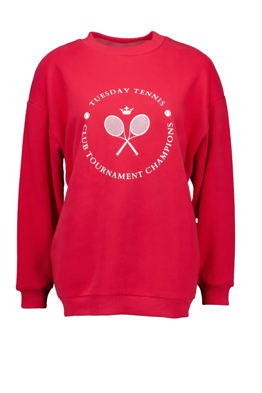 Sporty Sweatshirt | Cherry Red