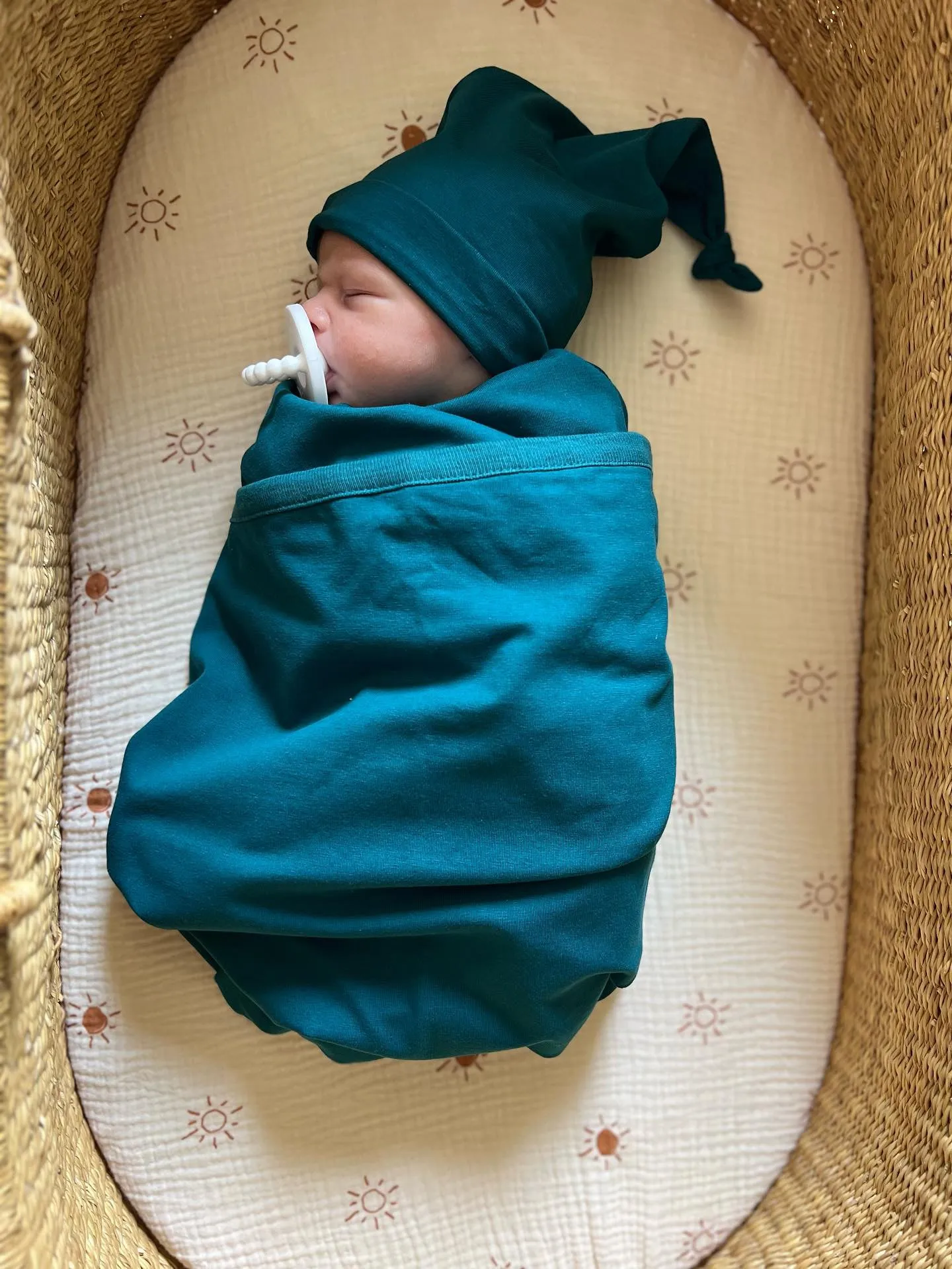 Teal Robe & Swaddle Blanket Set