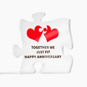 Together We Just Fit | Acrylic Puzzle Plaque | Anniversary Gift