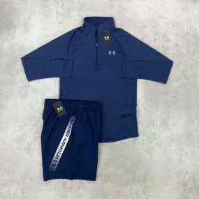 Under Armour Half Zip/ Shorts Set Navy