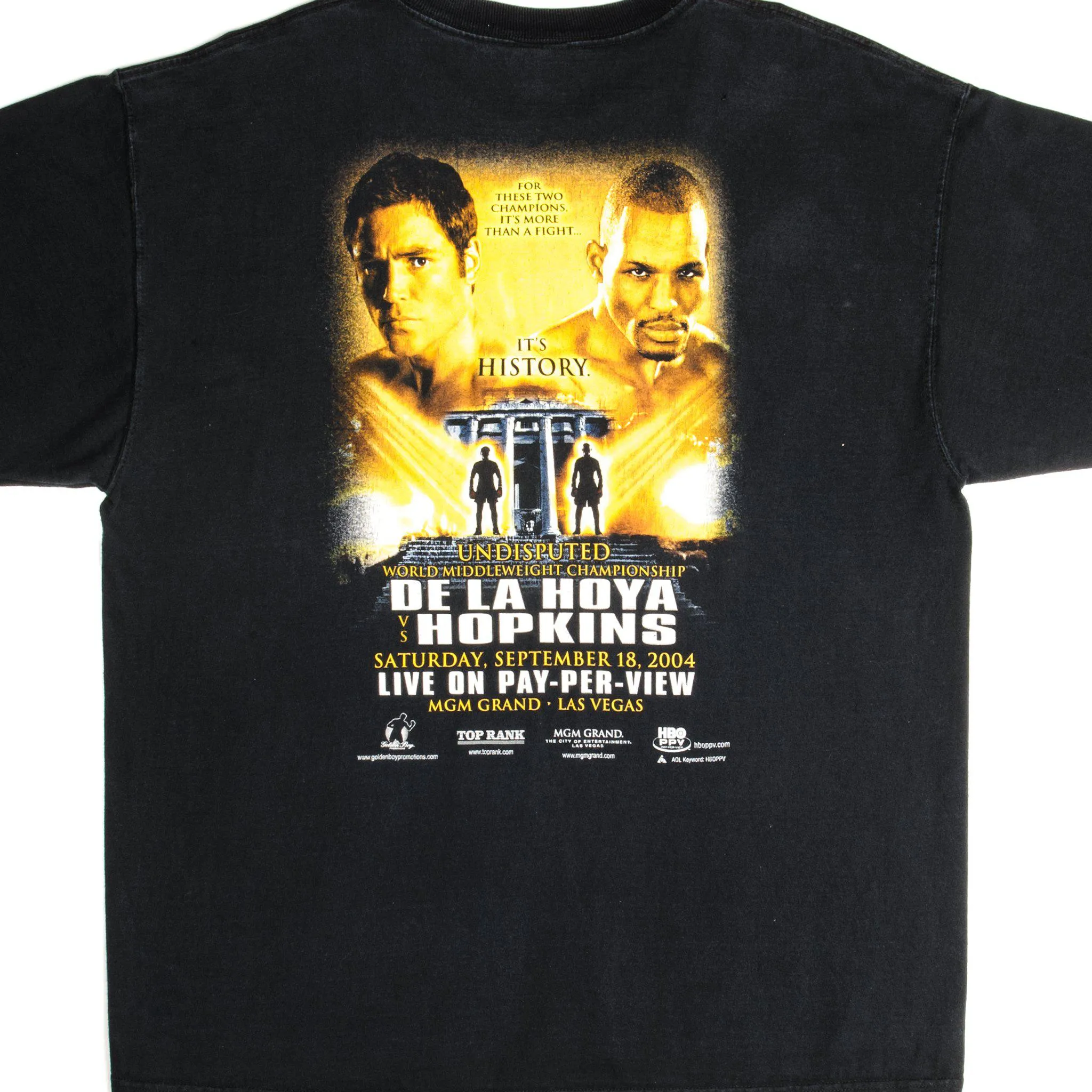 VINTAGE DE LA HOYA VS HOPKINS TEE SHIRT 2004 SIZE LARGE