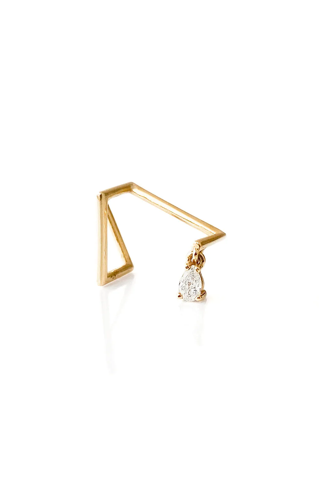 Z Pear diamond gold earring